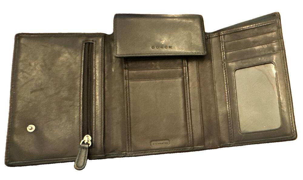 Vintage Coach Crossbody Wallet Purse- Black Soft Leather- No Strap! Great Cond